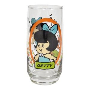 The Flintstone Kids 1986 Betty Glass Pizza Hut Flintstones Hanna-Barbera